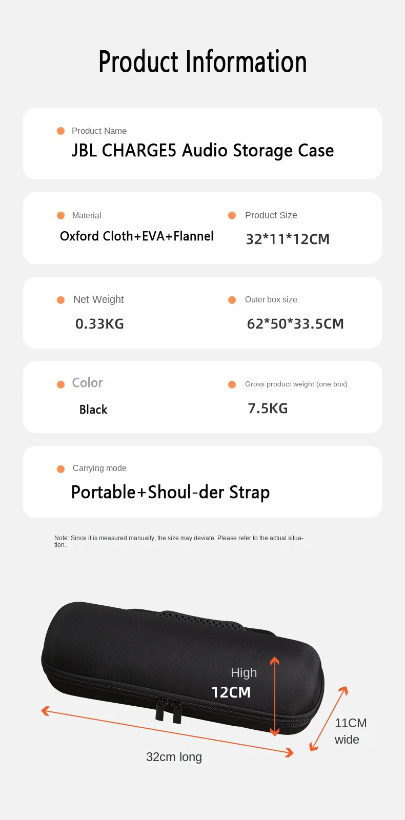 Aenllosi per altoparlante Bluetooth JBL Charge 6, custodia rigida da viaggio con tracolla, Arancione, solo custodia Aenllosi per altoparlante Bluetooth JBL Charge 6, custodia rigida da viaggio con tracolla, Arancione, solo custodia