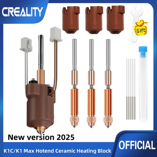 Imagen 1 del producto Creality Kit de bloque calefactor de cerámica oficial K1C Kit de boquillas de intercambio rápido 300 ° C Alta temperatura. Pieza de impresora 3D de calentamiento rápido de alto flujo