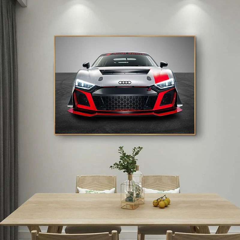 Audi A6 Audi R8 Supercars Cool Luxury Sports Car Posters and Prints Canvas Painting Wall Art Pictures for Living Room Home Deco