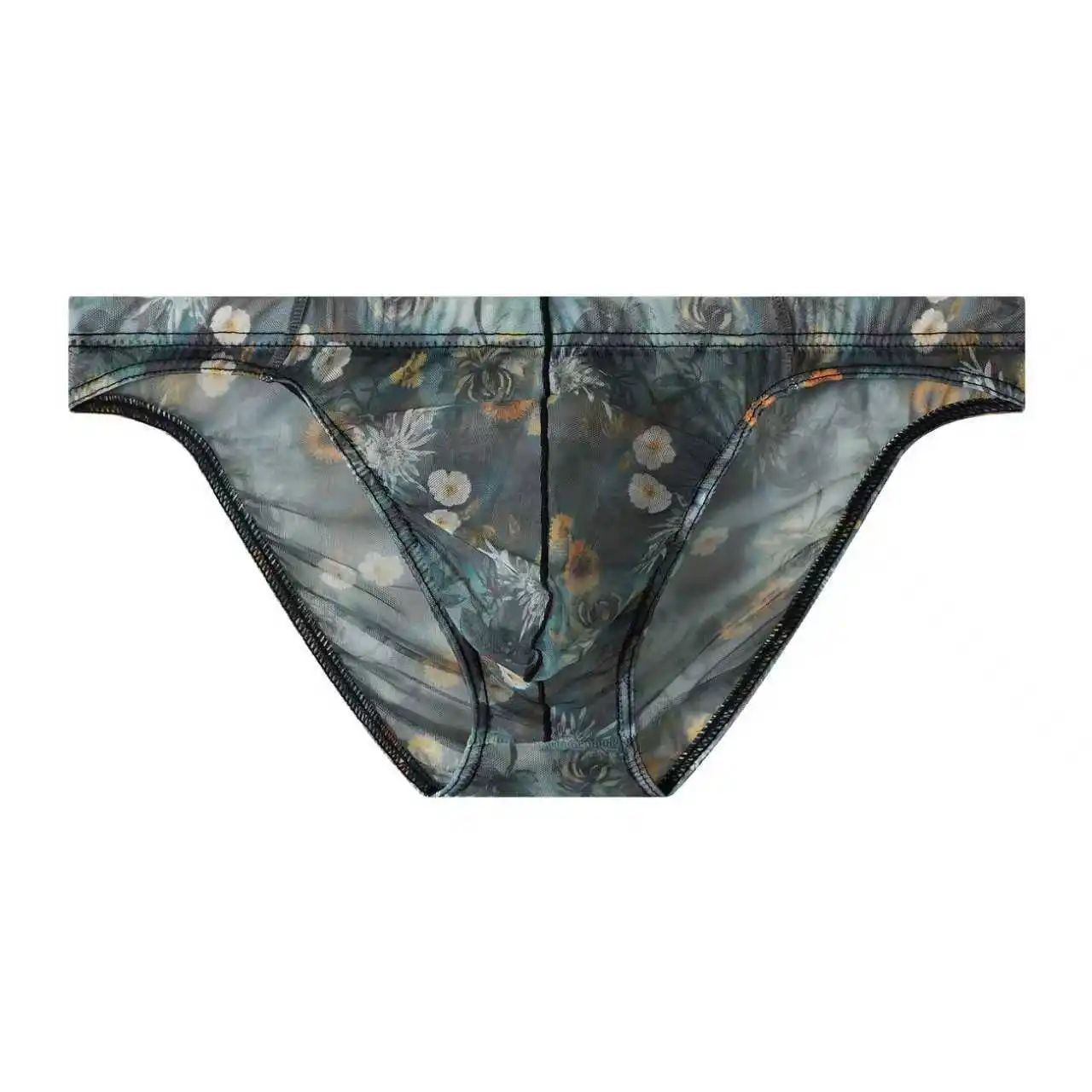 Ultradunne mesh-slip voor heren Comfortabel en ademend ondergoed Laagbouw bedrukte doorschijnende slipje Sexy U-zakje onderbroek