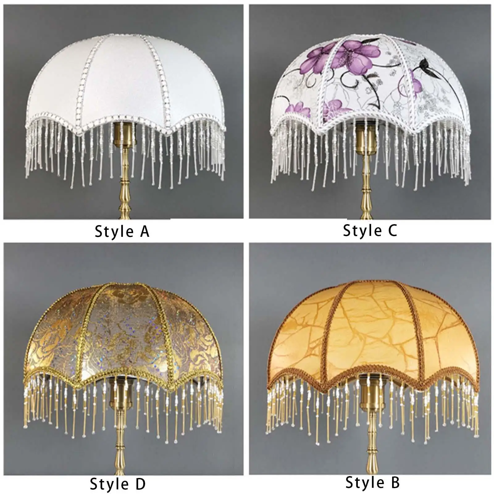 Umbrella Shape Lamp Shade Cloth Lampshade with Tassel for Dining Room, Kitchen,