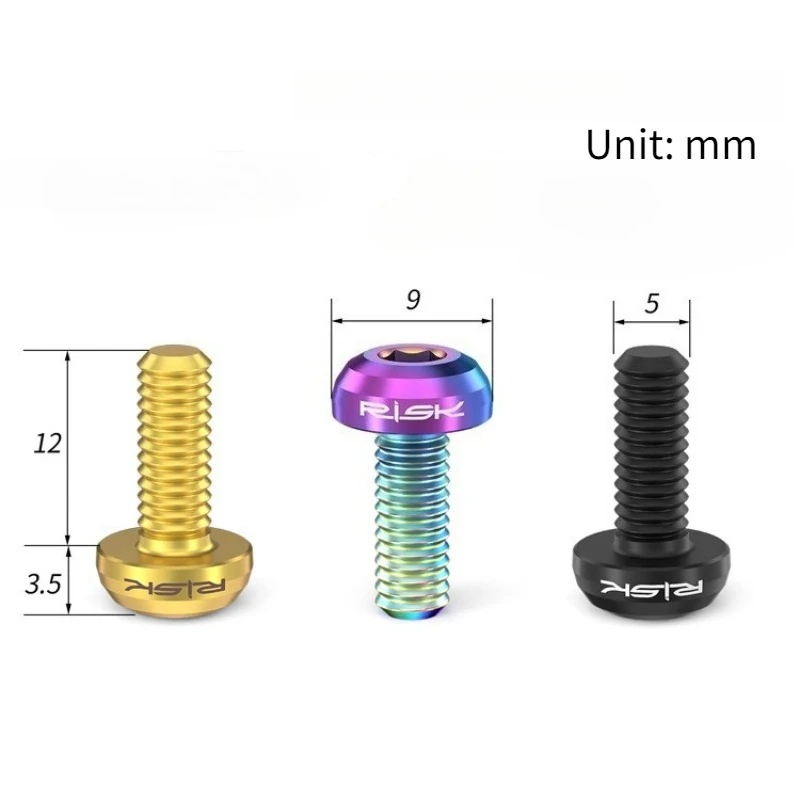 2/4Pcs M5x12mm Pan Head Titanium Screws Bike Water Bottle Cage Bolts for MTB Road Bicycle Hardware