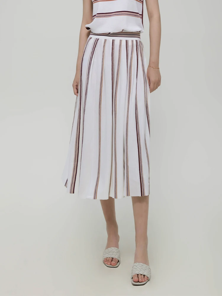 

Romantic Encounter Premium Merino Wool Knitted Set Svel A-Line Skirt Ensemble for Women Summer Collection