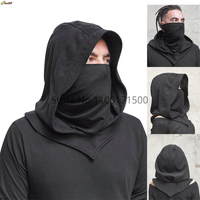 Unisex Halloween Costumes Medieval Mask Hat Cosplay Renaissance Hooded Cloak Cape Cowl Assassin Black Gothic Vampire Accessories