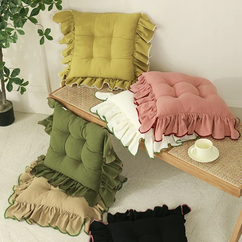 Cotton cloth fixed needle thickened chair cushion dining chair cushion living room office thickened seat cushion
