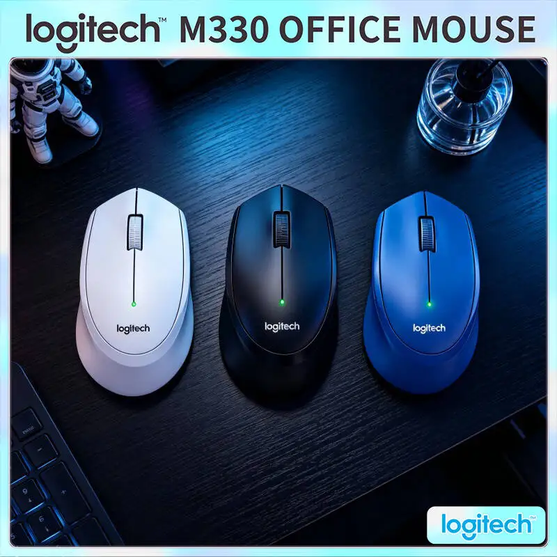 Mouse Sem Fio Ergonômico Silencioso Logitech M330 com Receptor USB 2.4G de Alta Precisão e Resposta Rápida para Escritório, PC, Laptop e Mac