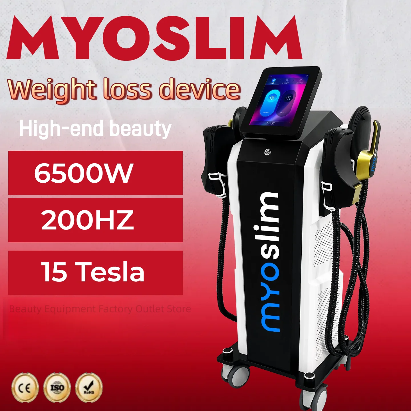 

Myoslim Neo Electromagnetic Slimming Machine 6500W Muscle Stimulation Fat Removal Slimming and Muscle Building EMS Machine