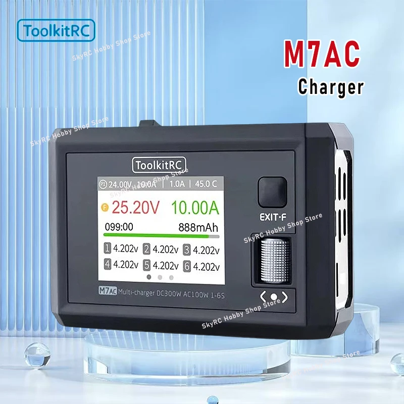 Toolkitrc m7ac 100w ac/300w dc entrada xt60 xt30 saída multifuncional suporte duplo carregador inteligente testador de sinal carga drone