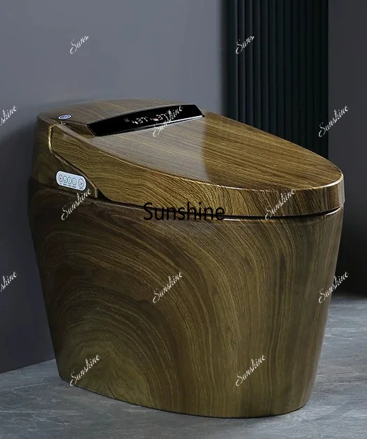 Wood grain smart toilet integrated automatic toilet without water pressure limit color