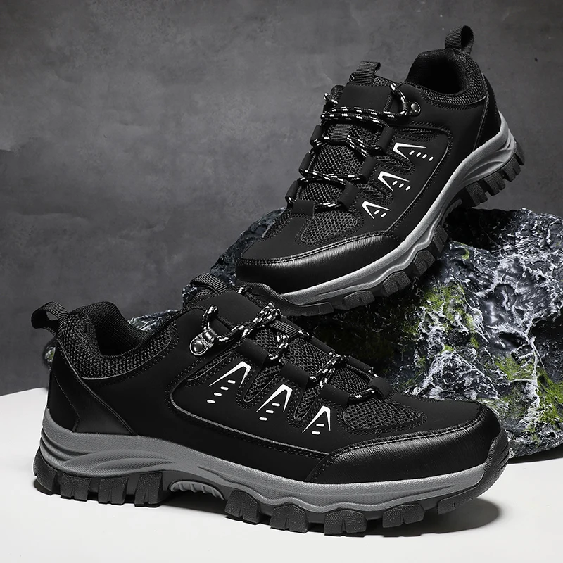 

YRZL Mens Hiking Shoes Outdoor Non Slip Trekking Shoes for Men Anti Skid Trail Running Boots Comfortable Durable Winter Shoes