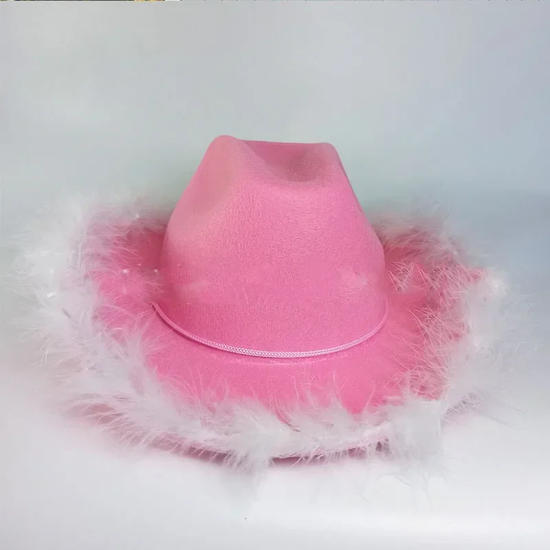 Pink Cowboy Hat Bride To Be Sexy Headband Team Bride Photo Props Hen Party Bachelor Accessories Girl Birthday Favor