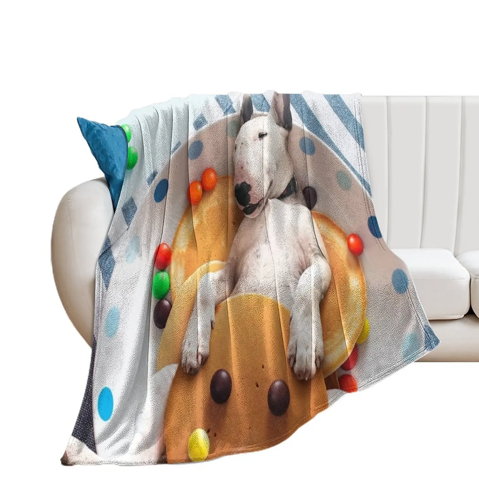 

Miniature Bull Terrier Pancakes Throw Blanket manga Luxury Throw wednesday Sleeping Bag Blankets