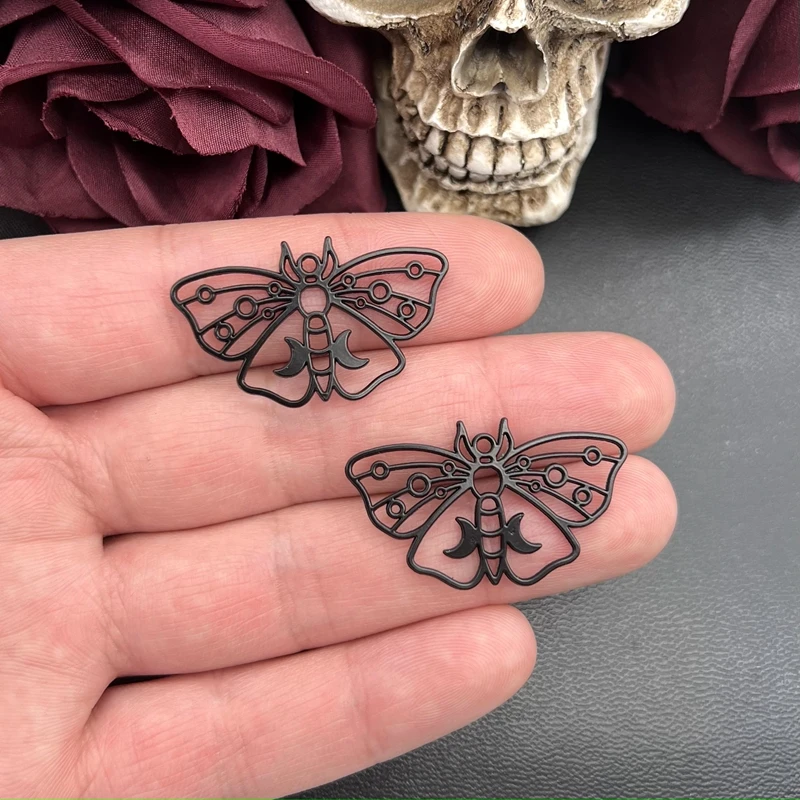8pcs Luna Moth Charms for DIY Jewellery Making