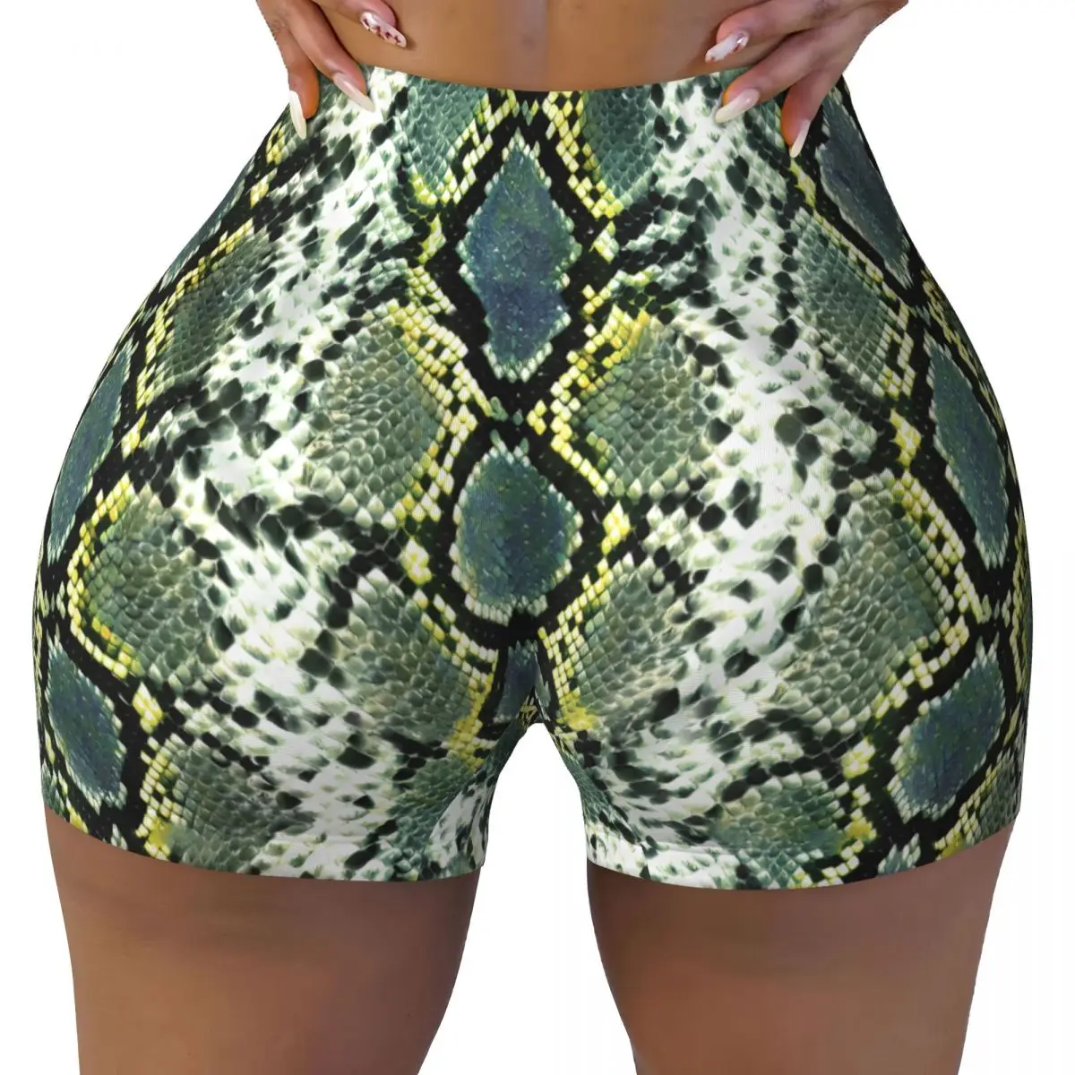 Sexy strakke heupsportshorts Snake Skin Fitness Comfortabele yogashorts voor dames