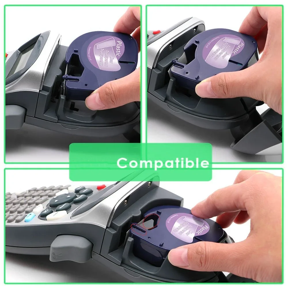 3pcs 91331 91201 12mm Multicolor Plastic Label Tape Compatible Dymo LetraTag Label Maker Paper Tape For LT100H LT-100T QX-50 view 5