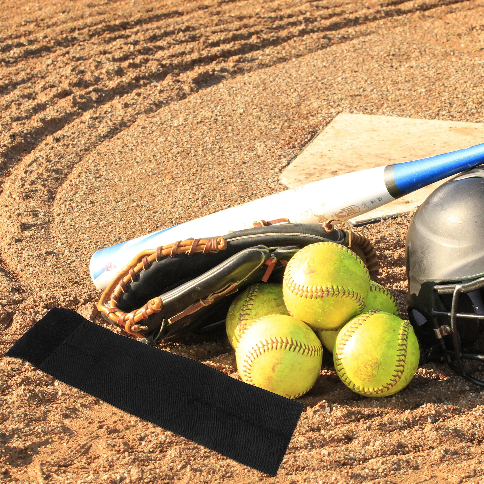 

Baseball Glove Strap Fixing Wrap Black Hand Protectors Adjustable Elastic Band Men Gloves Accessories Openhole Design Sweat