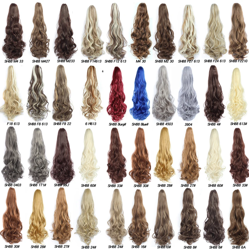 Long Loose Wave Synthetic Claw On Ponytail Hair Extension Fake Ponytail Hairpiece For Women Black Brown Pure Tail Hair