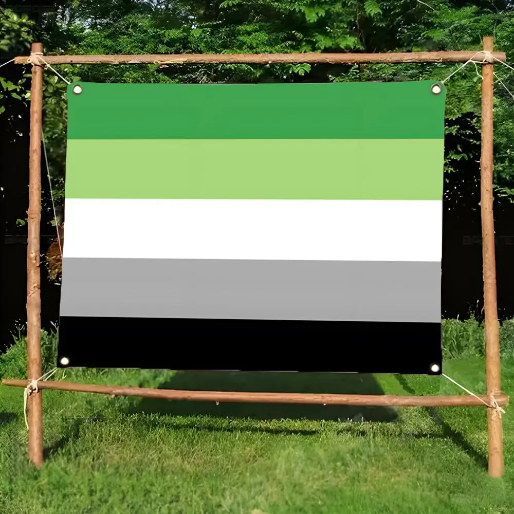 Calm Independent A-Aromantic Pride Flags Borderless four-ring ornament indoor outdoor decoration effortless to hang