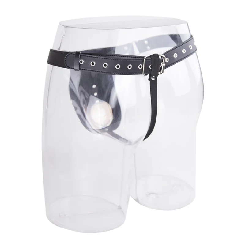 Erotic Underwear Thong PU Leather Male Chastity Panties Cock Penis Sleeve Ring Harness Straps BDSM Restraint Belt for Men