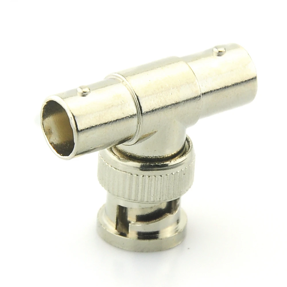 BNC T Adapter Splitter Connector Coupler 1 Male to 2 Female CCTV Jack Plug