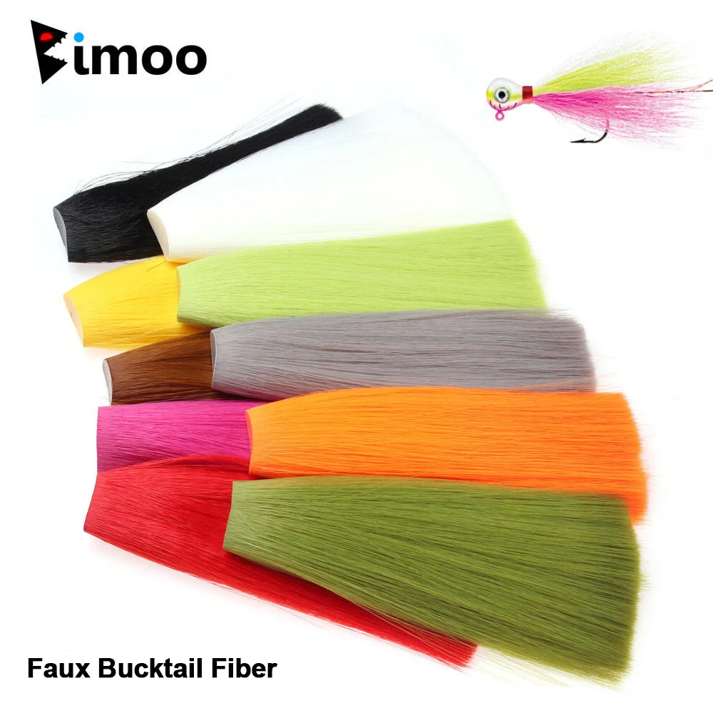 5,71 Zoll lange, konisch zulaufende Kunst-Bucktail-Faser zum Fliegenbinden für Mayfly-Schwänze, Nymphenflügel, Streamer, Poppers, Bucktail-Musky-Jig-Köder
