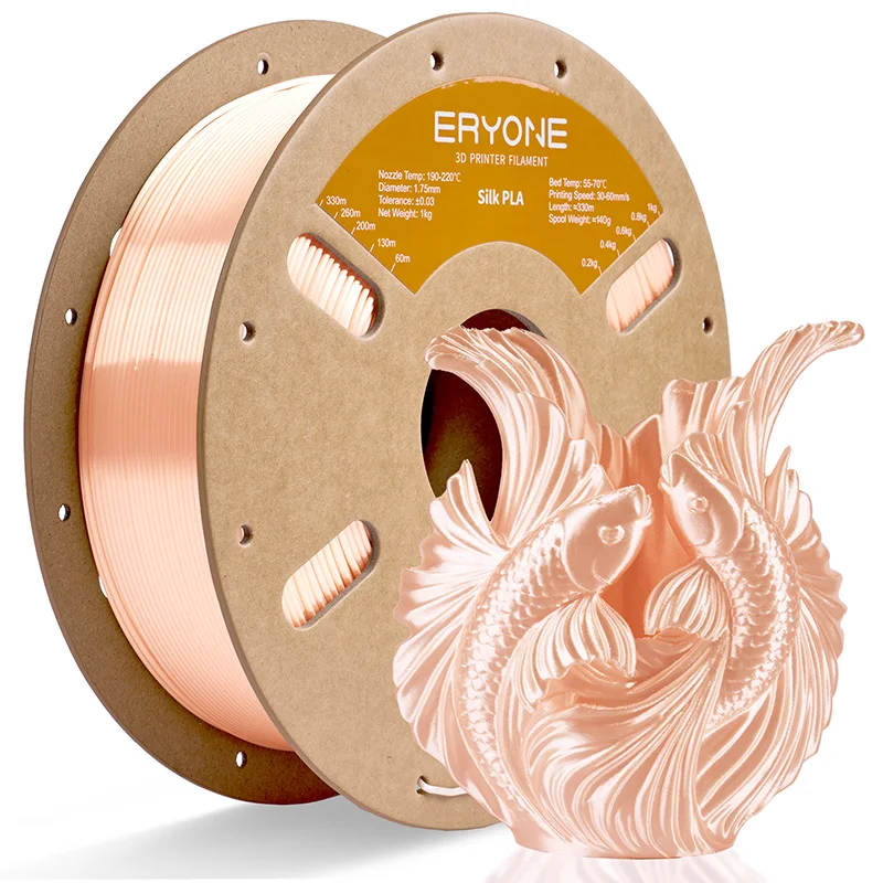 ERYONE 1KG Seide PLA 3D-Drucker Filament 1,75mm, Premium Seide Glänzende Oberfläche Einfarbig, Glänzende Glatte Oberfläche 1kg Spule