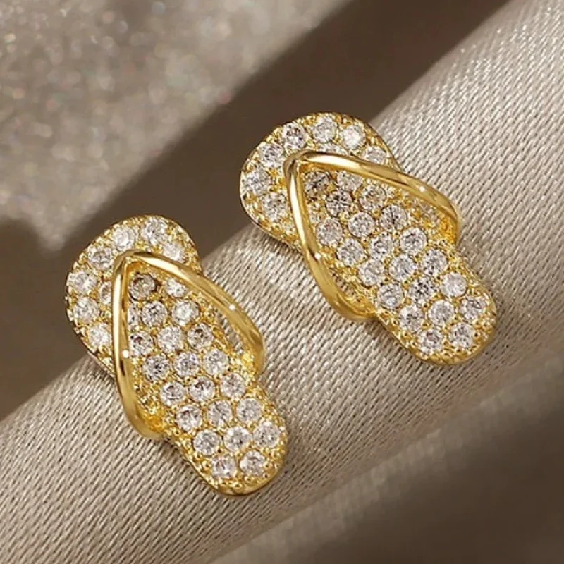 Huitan Trendy Fancy Slipper Shaped Stud Earrings with Bright