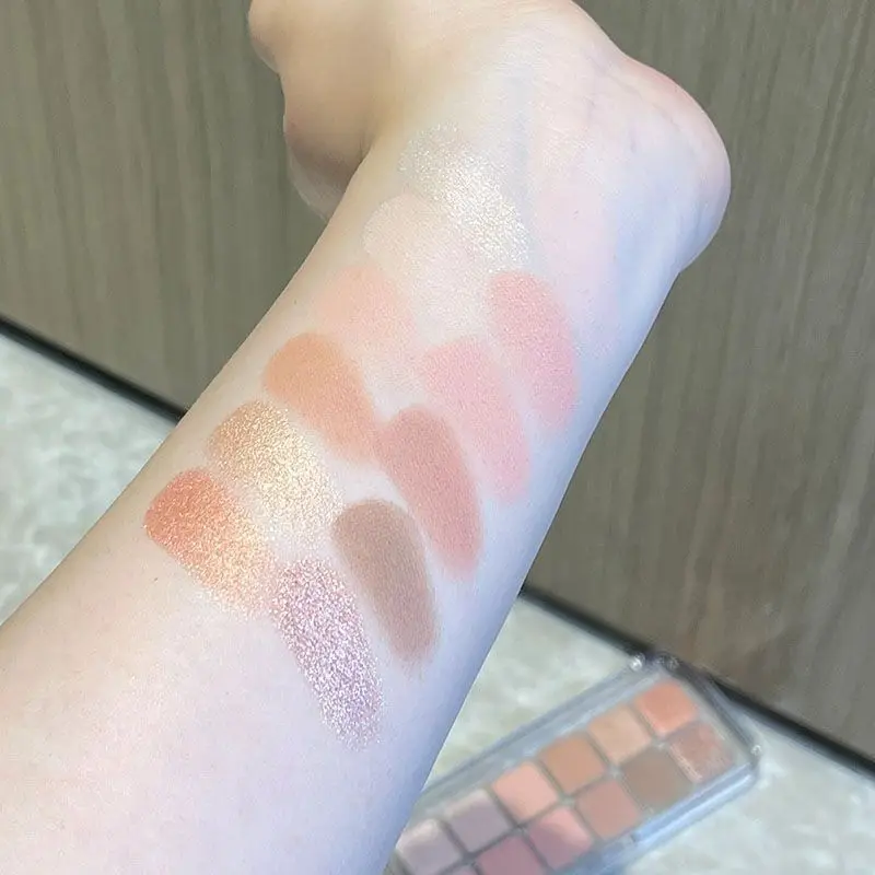 لوحة ظلال عيون مكونة من اثني عشر لونًا، لامعة غير لامعة، عارية مشبعة، مكياج خفيف للأرض الوردي، عادي، الحياة اليومية