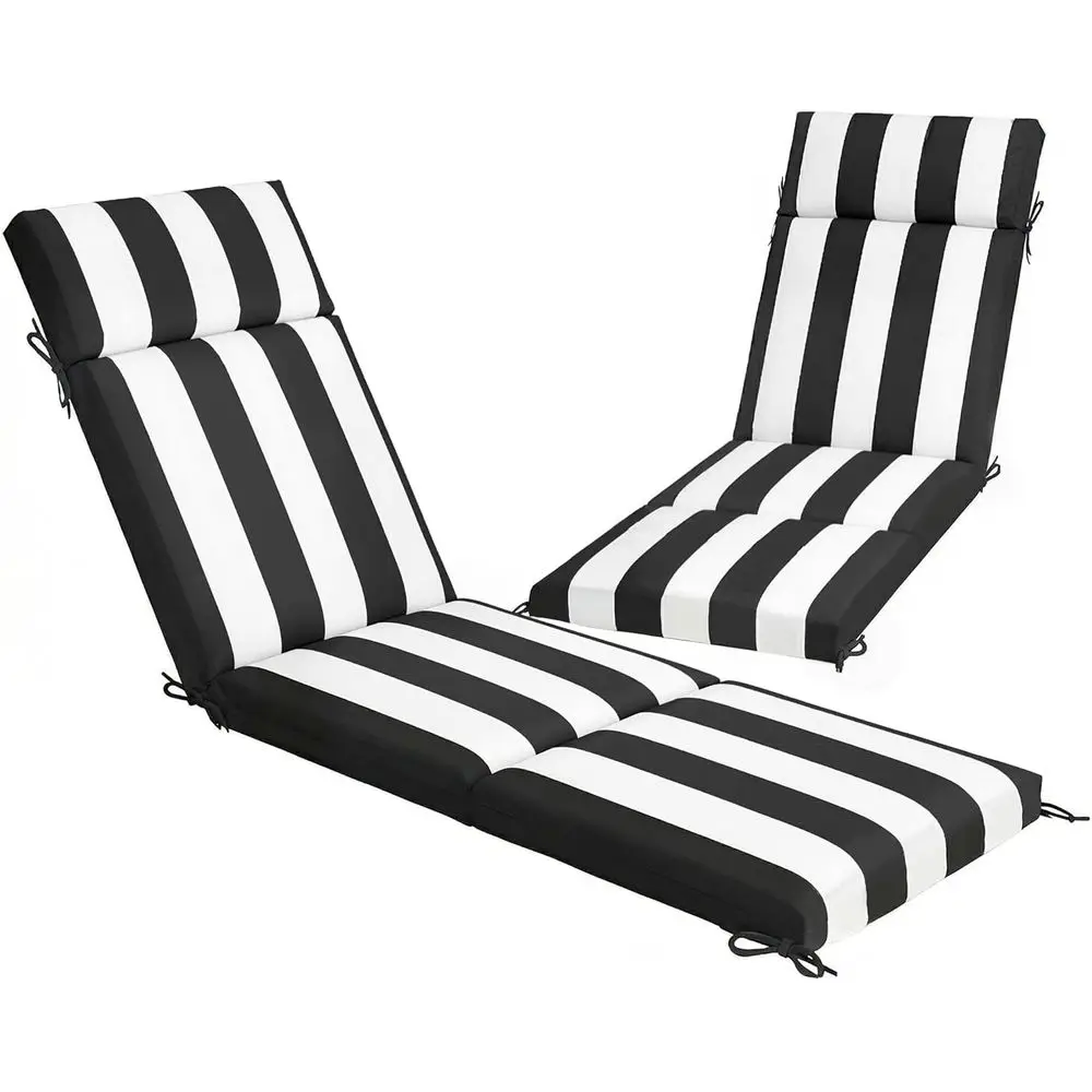 

2-Piece Chaise Lounge Cushion Set with Ties, High-Density Foam, 72x21.1x2.6, Water-Repellent, UV-Resistant, Suitable for Patio a