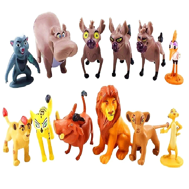 (12 peças/lote) dos desenhos animados o leão guarda rei kion simba figuras de ação pvc anime bonecas modelo crianças presente aniversário brinquedos