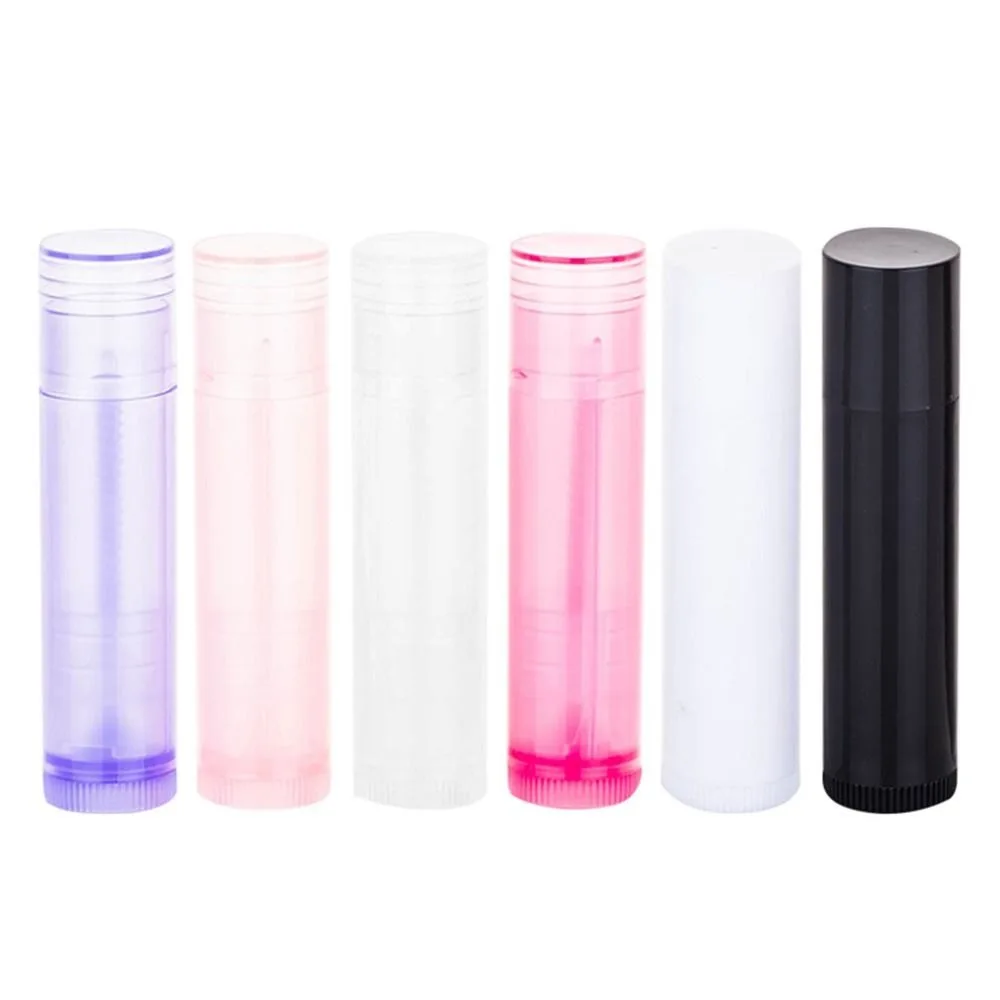 Frascos portáteis Tubo de batom recarregáveis, Limpar DIY recipientes cosméticos vazios, Multifuncional Lip Balm Container, boca plana