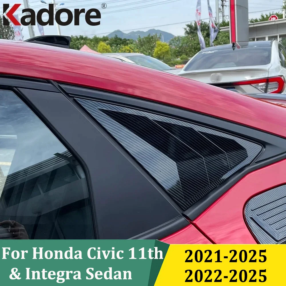 

Для Honda Civic 11th 2021-2025 и Integra Sedan 2022-2025 задние боковые вентиляционные жалюзи, спойлер, накладка, автомобильные аксессуары
