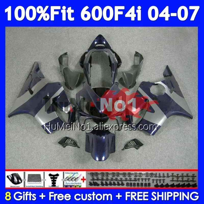 Injection Body For HONDA CBR600 CBR 600 F4i Grey Blue 600F4i 35No.41 CBR600F4i 04 05 06 07 600CC 2004 2005 2006 2007 Fairing