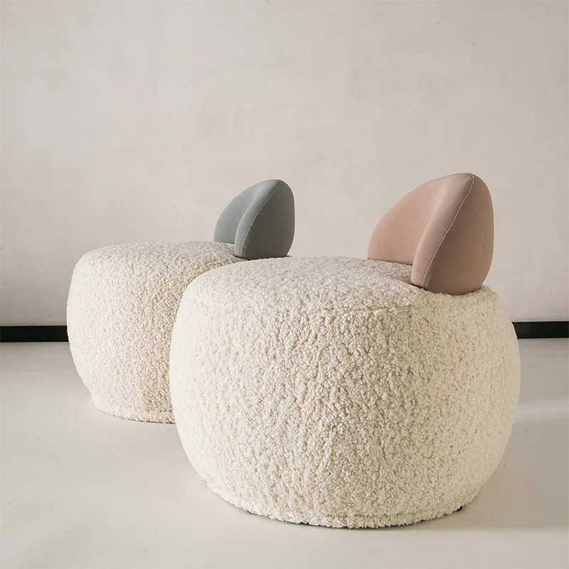 

Nordic Luxury Cashmere Single Sofa Chair Modern Living Room Makeup Tables Chairs Design With Backrest Vanity Stools Furniture