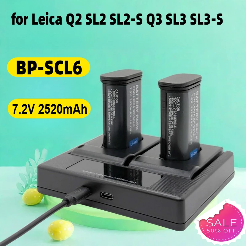 

BP-SCL6 Replacement Battery for Leica Q2 SL2 SL2-S Q3 SL3 SL3-S 43 Camera+ Charger