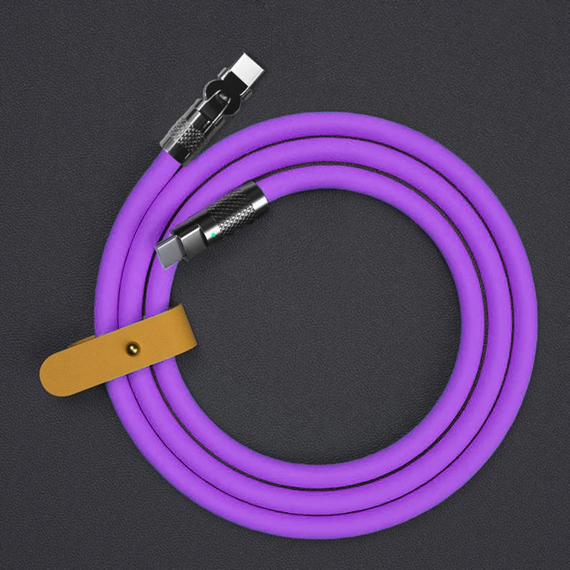 120 W 6a supersnel opladen type C siliconen 180 °   roterende elleboog TYPE-C-C datakabel 1M 2M USB-kabel USB C naar C oplaadkabel