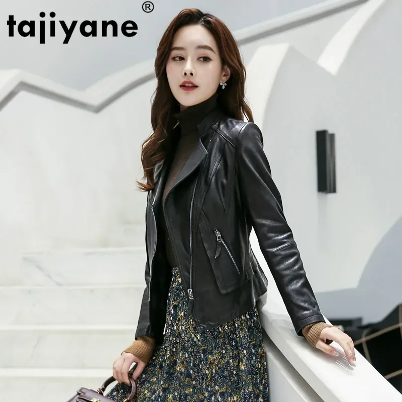 Tajiyane Women's Leather Jacket Short Motocycle Women Clothes Sheepskin Coat Female Spring Autumn Motos Jackets CN196P11 WPY560