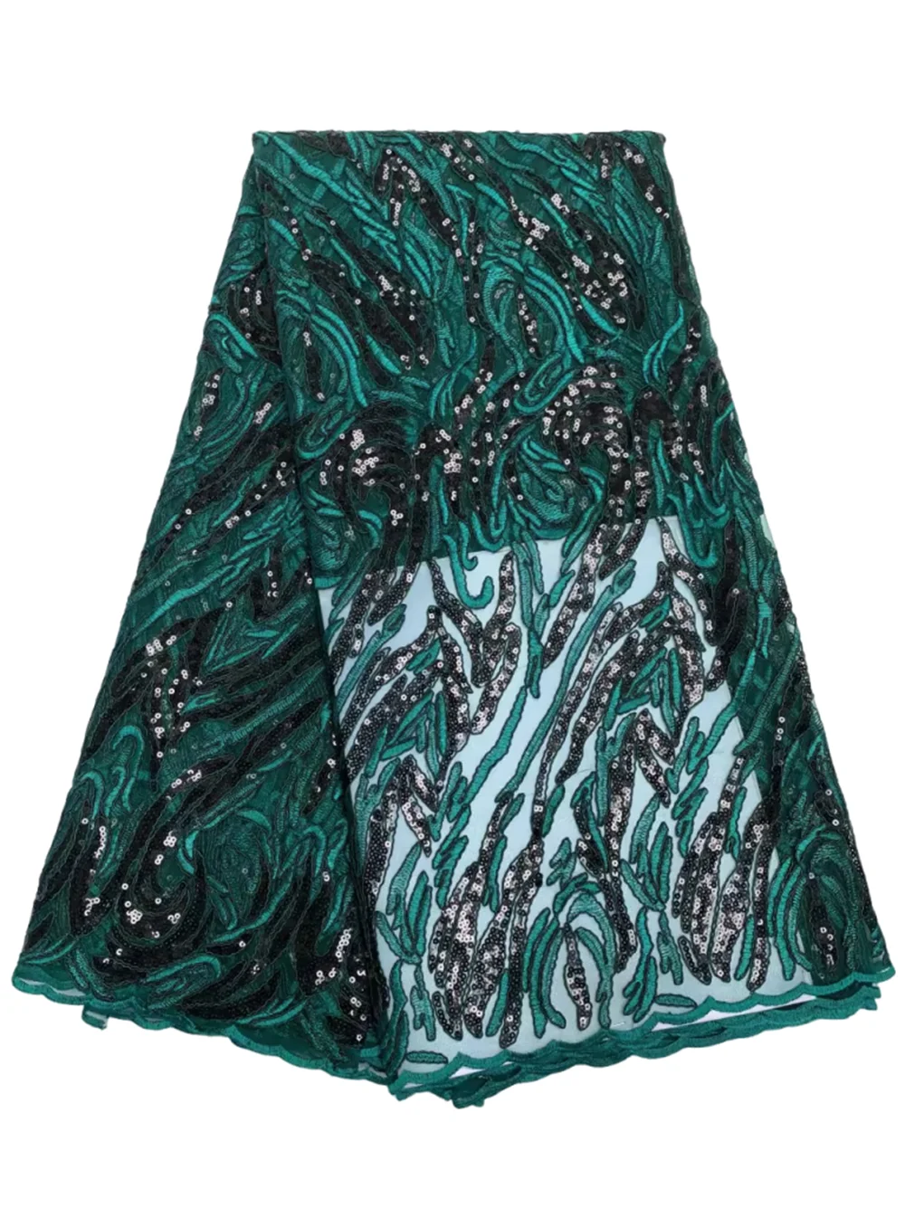 

French Mesh Lace Nigerian Sequins Fabric High Quality Embroidery African Lace Fabric Sewing Party Dresses For Women,5Yards Sew