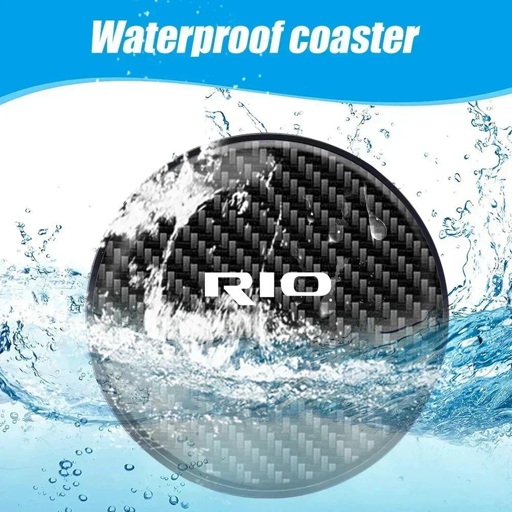 1/2 шт. автомобильная подставка для воды из углеродного волокна, нескользящий силикагель, коврик-держатель для KIA RIO 3 K2 K3 K5 4 Seltos KX3 Picanto Stonic