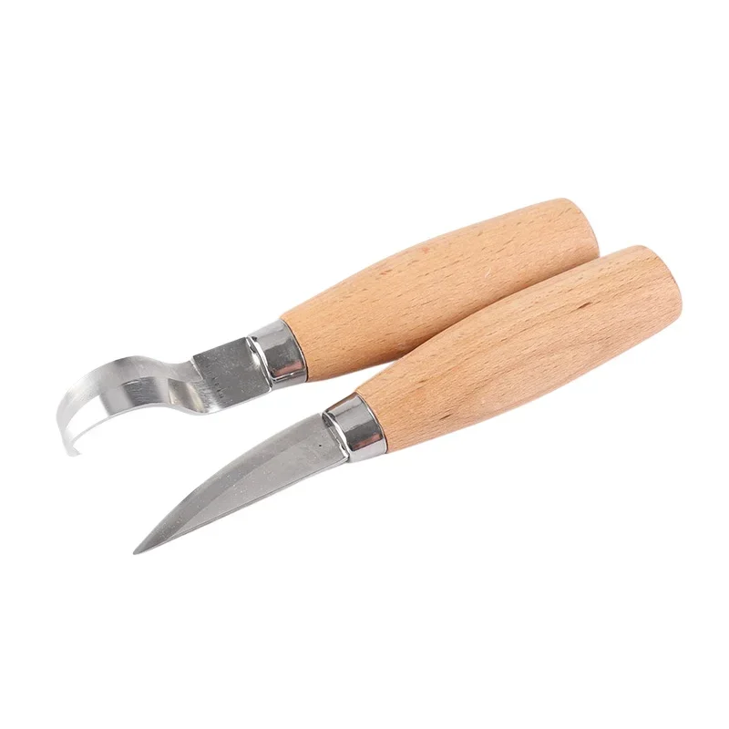 Imagem -06 - Stainless Steel Wood Carving Cutter Escultura Woodwork Faça Você Mesmo Wood Handle Spoon Hook Carving Knife Woodcut Art Craft Tool pc Pcs