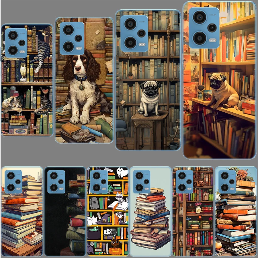 Read Books illustration Reading Books Case for Redmi Note 12 Pro 11 Pro Plus 12S 11S 11T 11E 10 5G 10S 9S 9T 9 8T 8 7 Phone TPU