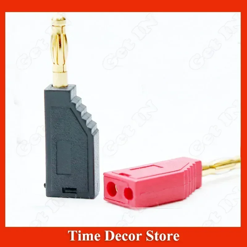 50pcs 4mm Banana Plug Jack One All Pure Copper Gold Plated Gun Type Connector Socket Hole Stackable H-2013