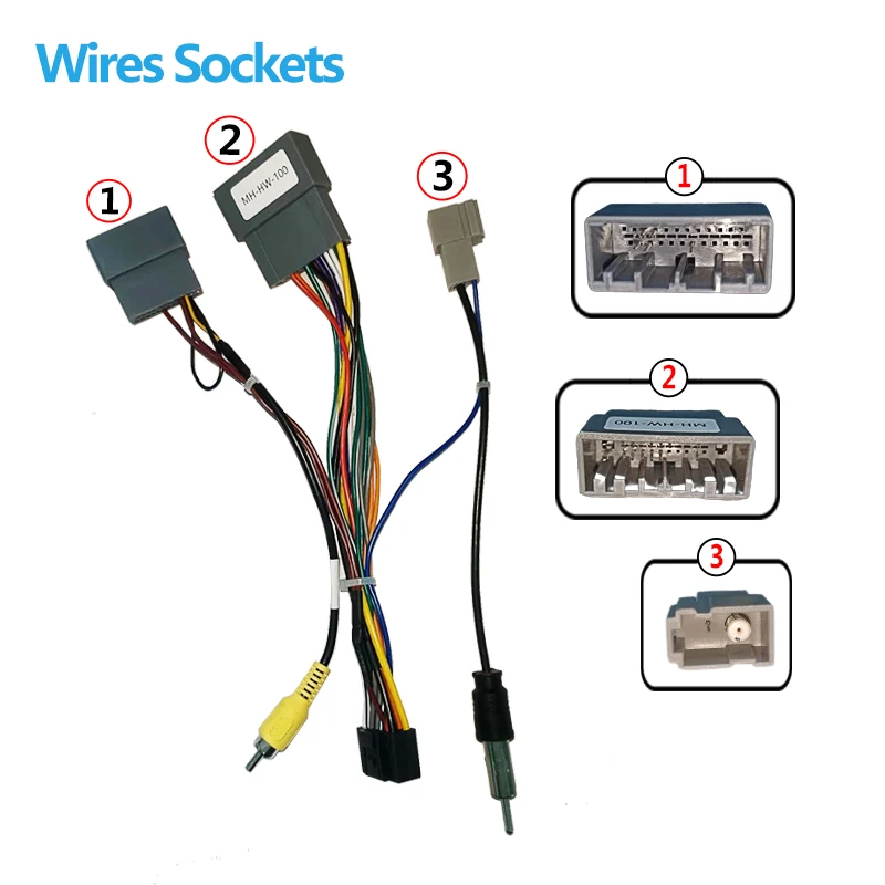 android Car radio Canbus Box Decoder For Honda Fit City Jazz reiz 16 pin Wiring Harness Plug Power Cable