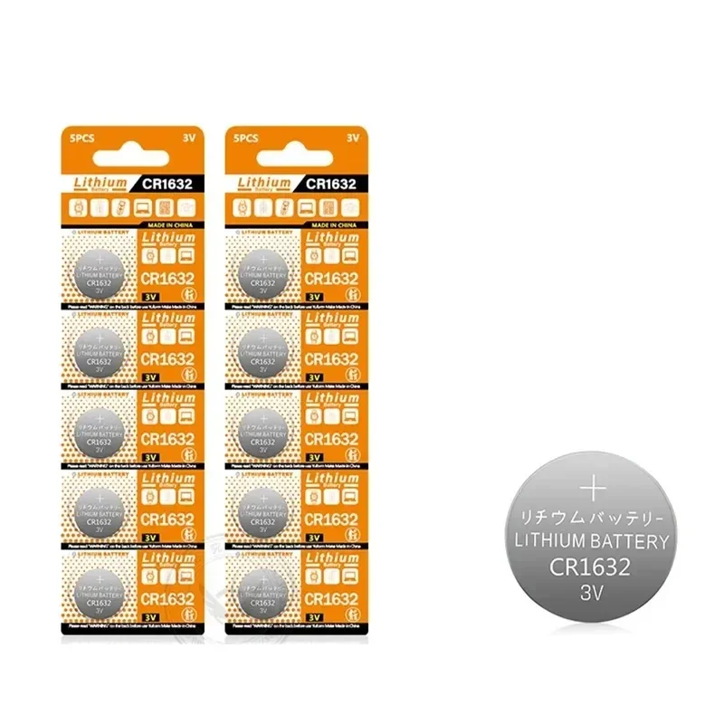 50PCS 3V 125mAh CR1632 Coin Cells Batteries CR 1632 DL1632 BR1632 LM1632 ECR1632 Lithium Button Battery for Watch Remote Key