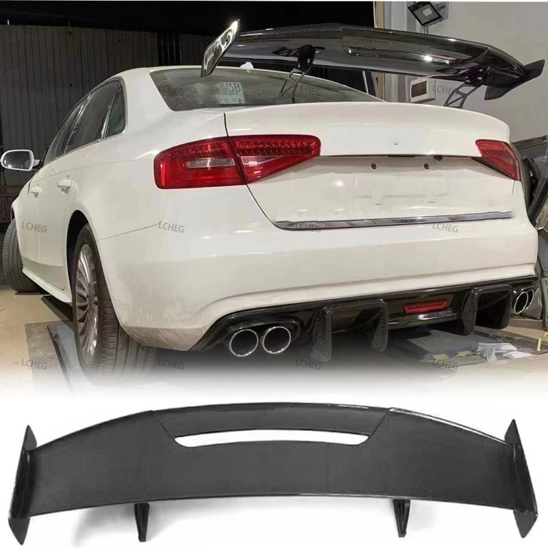 

Suitable for Audi A4 S4 b8 b8.5 b9 b9.9 2013-2014 sedan rear trunk lid high-quality carbon fiber spoiler body kit MAD style