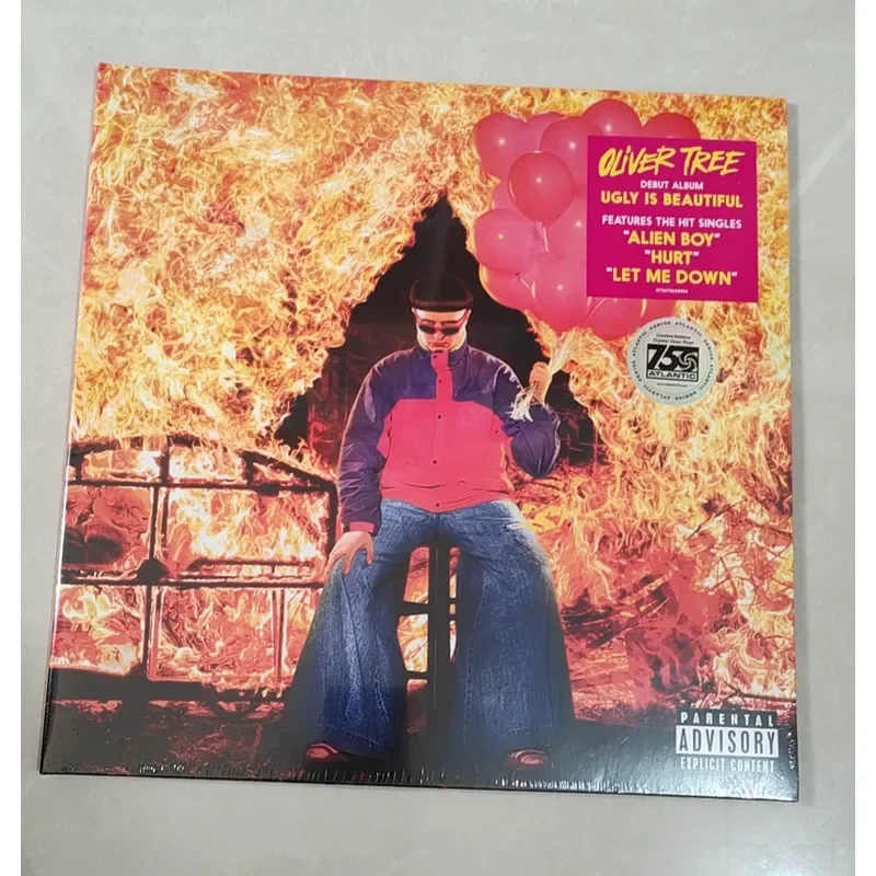 Disco de Vinil LP para o Álbum Ugly is Beautiful de Oliver Tree, Música Hip Hop Rap com Cola Transparente