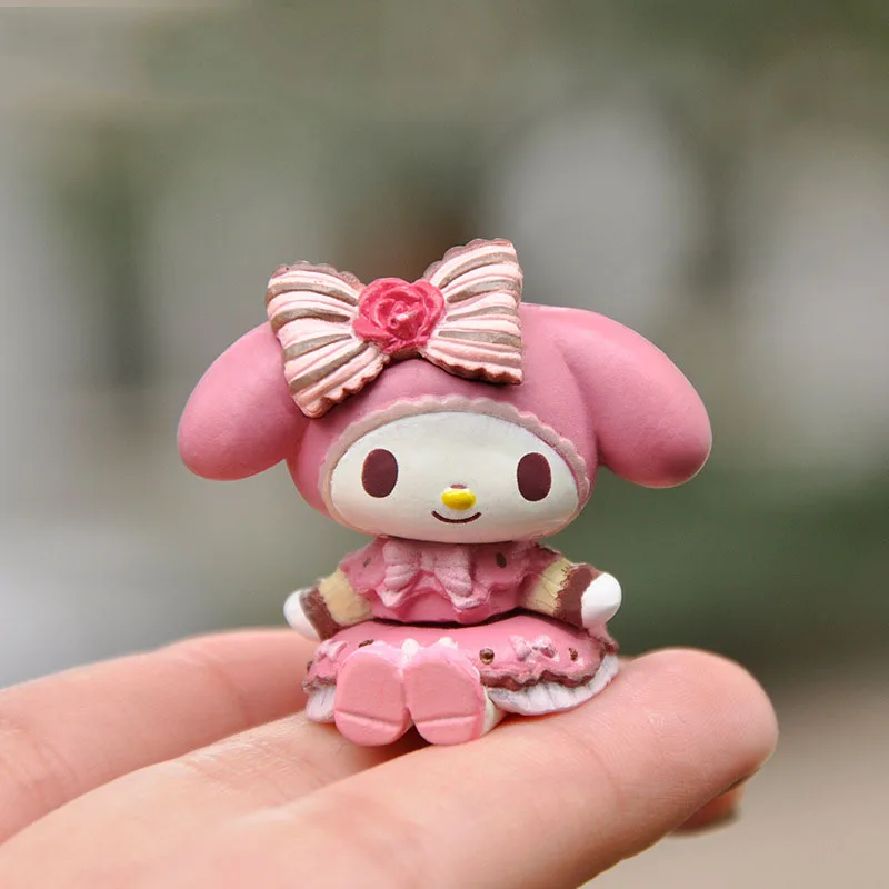 Sanrio Anime Cute Cartoon Hello Kitty Mymelody Kuromi Mini Toys Dolls PVC Action Figures Kids Toys for Children Birthday Gifts