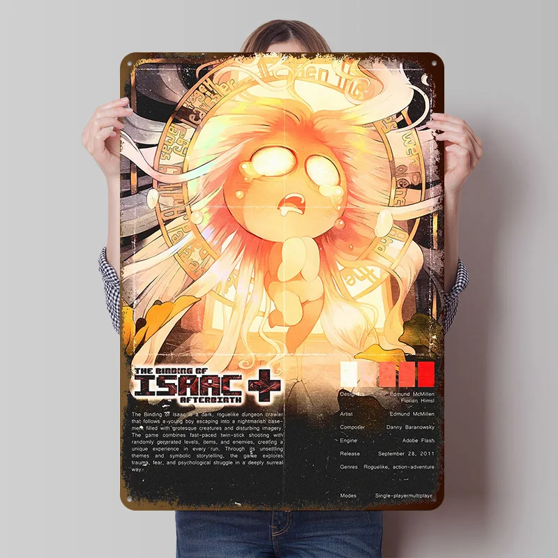 The Binding of Isaac: Afterbirth Artwork Tin Poster Customized Wall Art Retro Vintage Metal Signs for Fans Room Bar Accessories