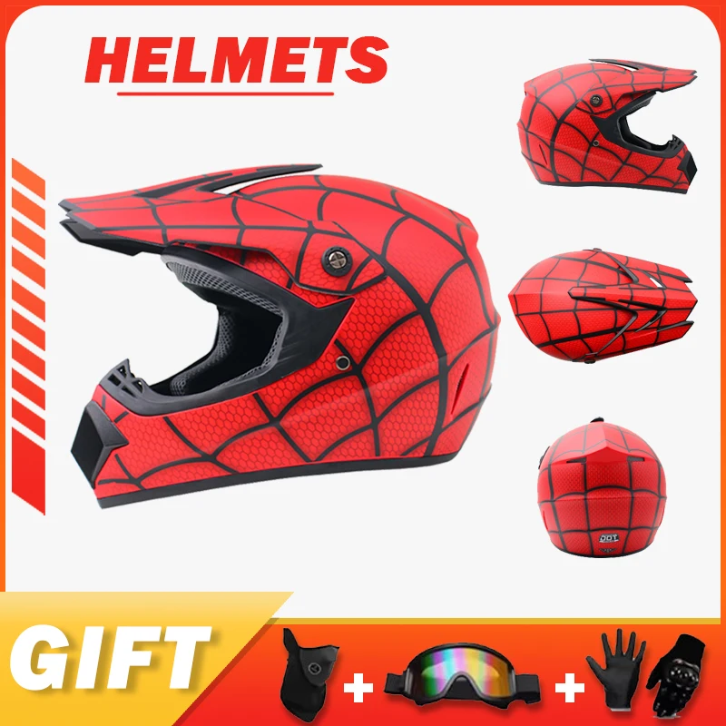 Free Gift Included - Professional Off-Road Helmet for Adults & Children - Downhill & Motorcycle Racing DOT Certified