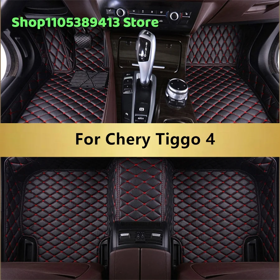 Kunstleder-Fußmatten nach Maß für Chery Tiggo 4 2020 2021 2022 2023 2024 2025 Autozubehör Matten Teppiche Auto